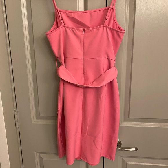 City Sleek Pink Belted Mini Dress - Picture 3 of 4